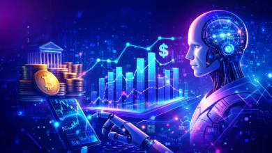 صورة توضح دور الذكاء الاصطناعي في تحليل الأسواق المالية والتداول والاستثمار في عام 2026